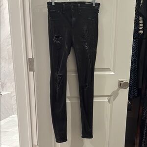 Black Distressed Skinny Jeans